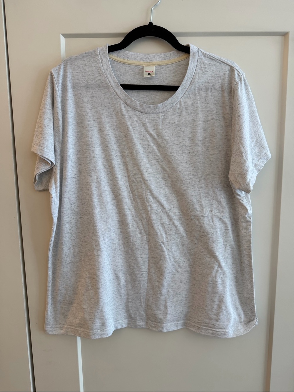 Light Gray and Blue Short Sleeve Crewneck Tee